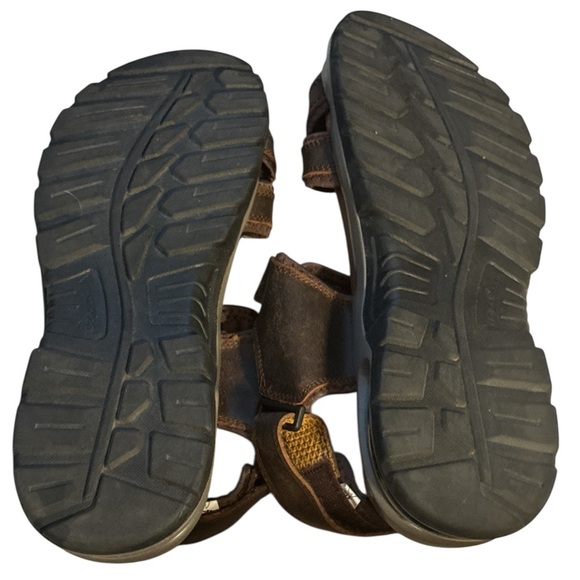 Visionreast leather Men's Brown Sandals with Air Cushion Sole Velcro straps Sz11 - Picture 5 of 12